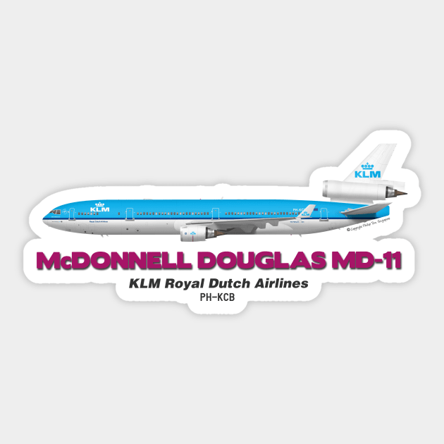 McDonnell Douglas MD-11 - KLM Royal Dutch Airlines Sticker by TheArtofFlying